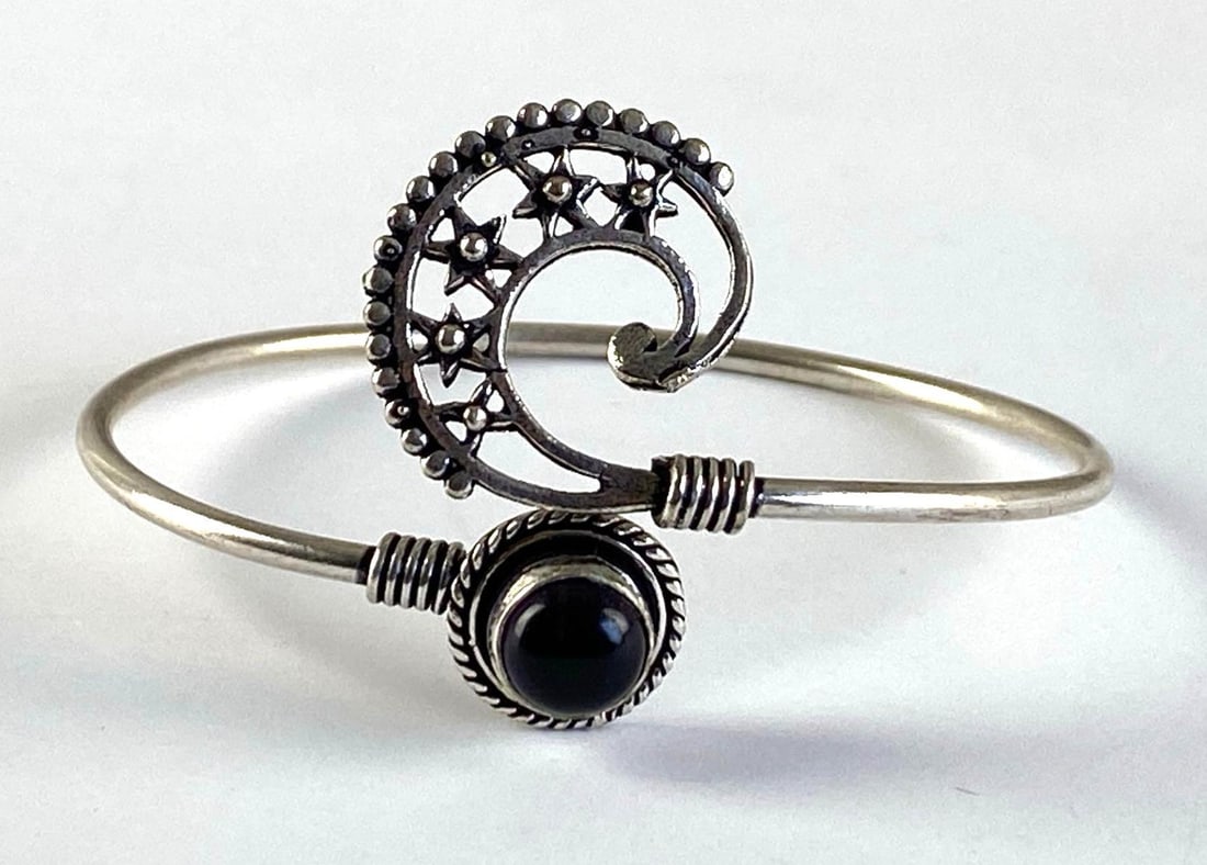 Sterling Silver Cuff Bracelet: Inner circumference measures 7 inches