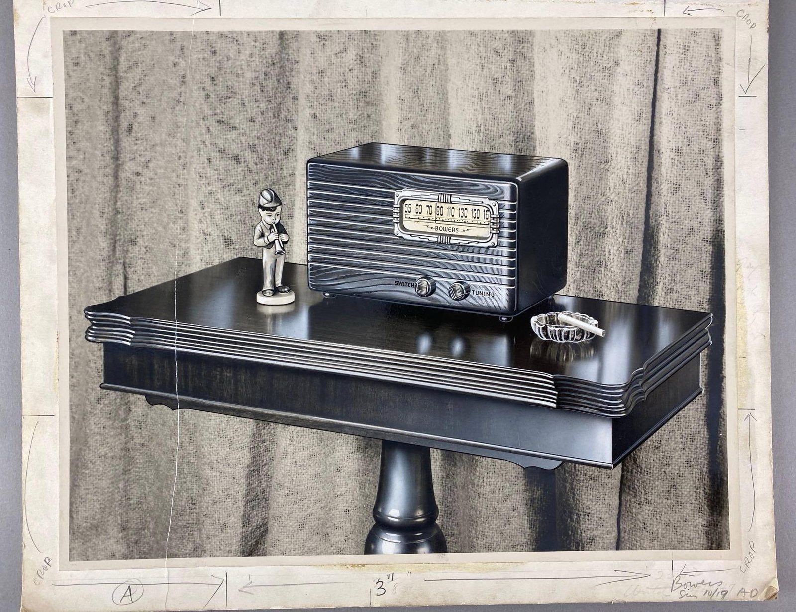 Vintage Bowers Radio Airbrushed Retouched Advertising Mock-Up (1 of 3)