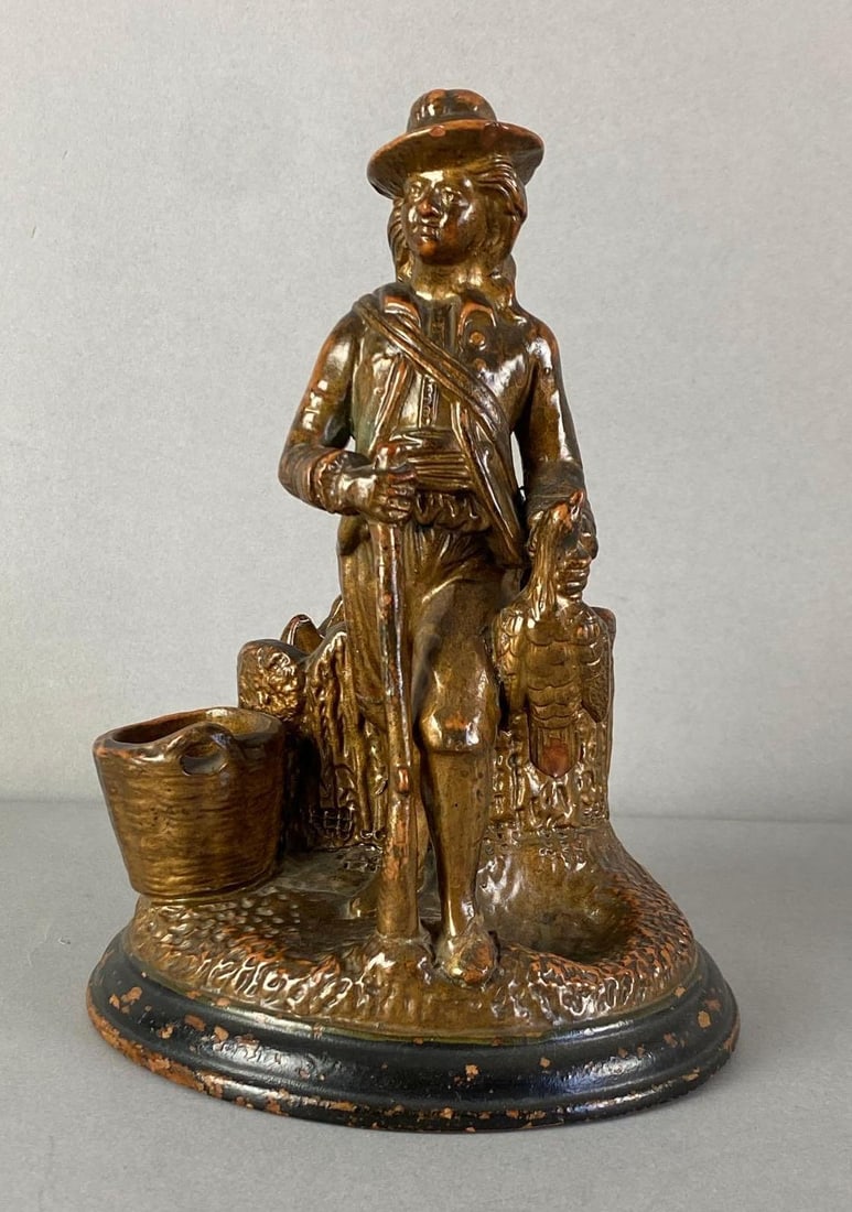 1958 CS Signed Pottery Figural Tabletop Smoking Stand (1 of 5)