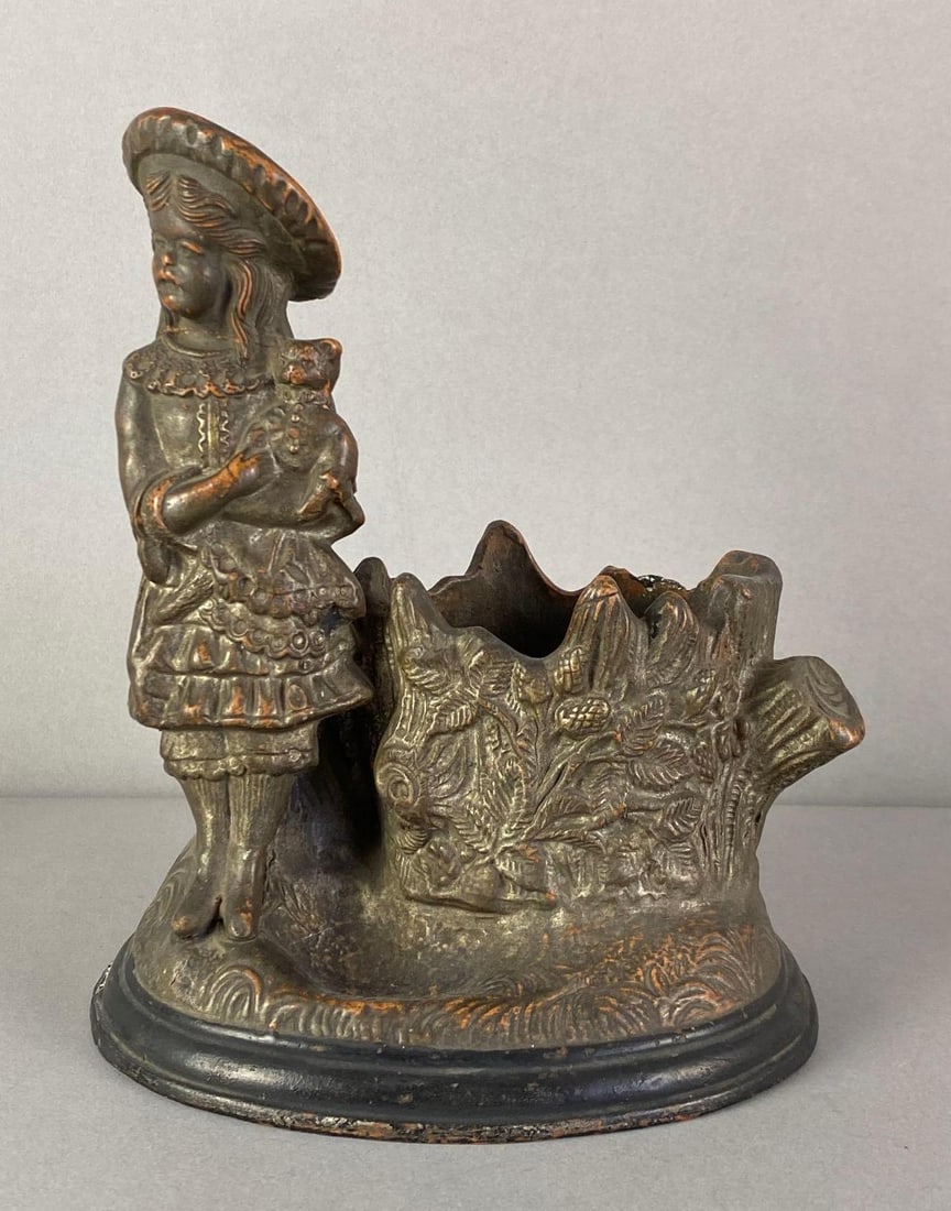 Vintage Figural Child Tabletop Pottery Smoking Stand (1 of 4)