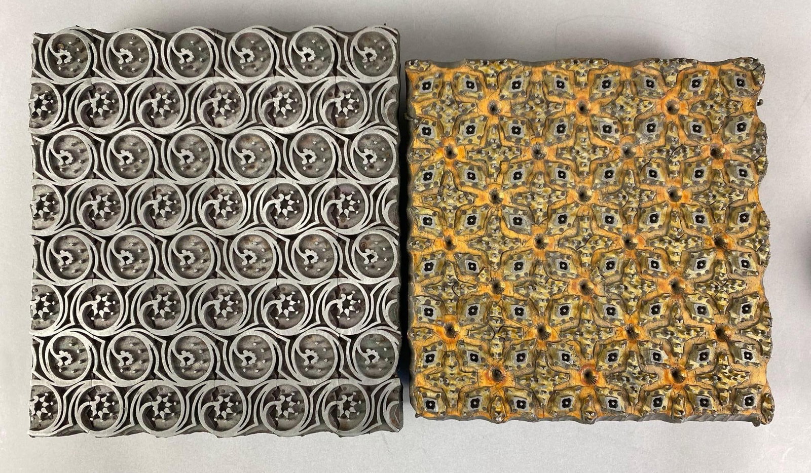 Group of 2 J Barrett Wood Textile or Wallpaper Print Blocks (1 of 4)