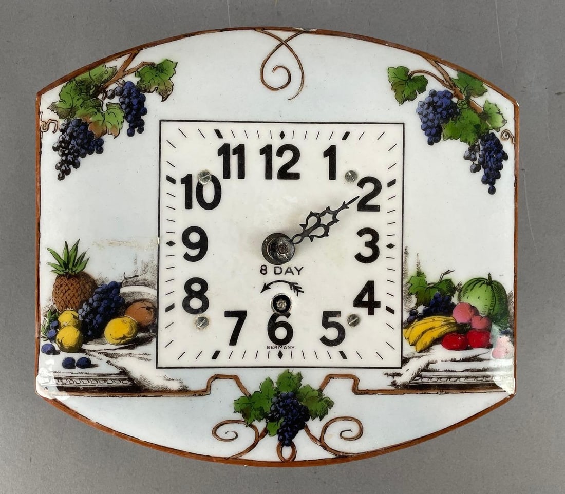 Vintage German Enamel Wind-Up Wall Clock (1 of 3)