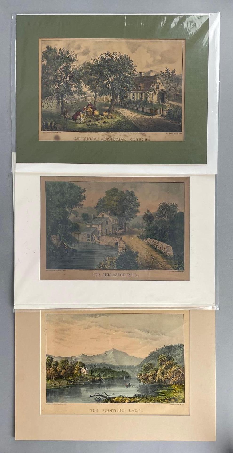 Group of Antique Currier and Ives Homestead Lithographs (1 of 4)