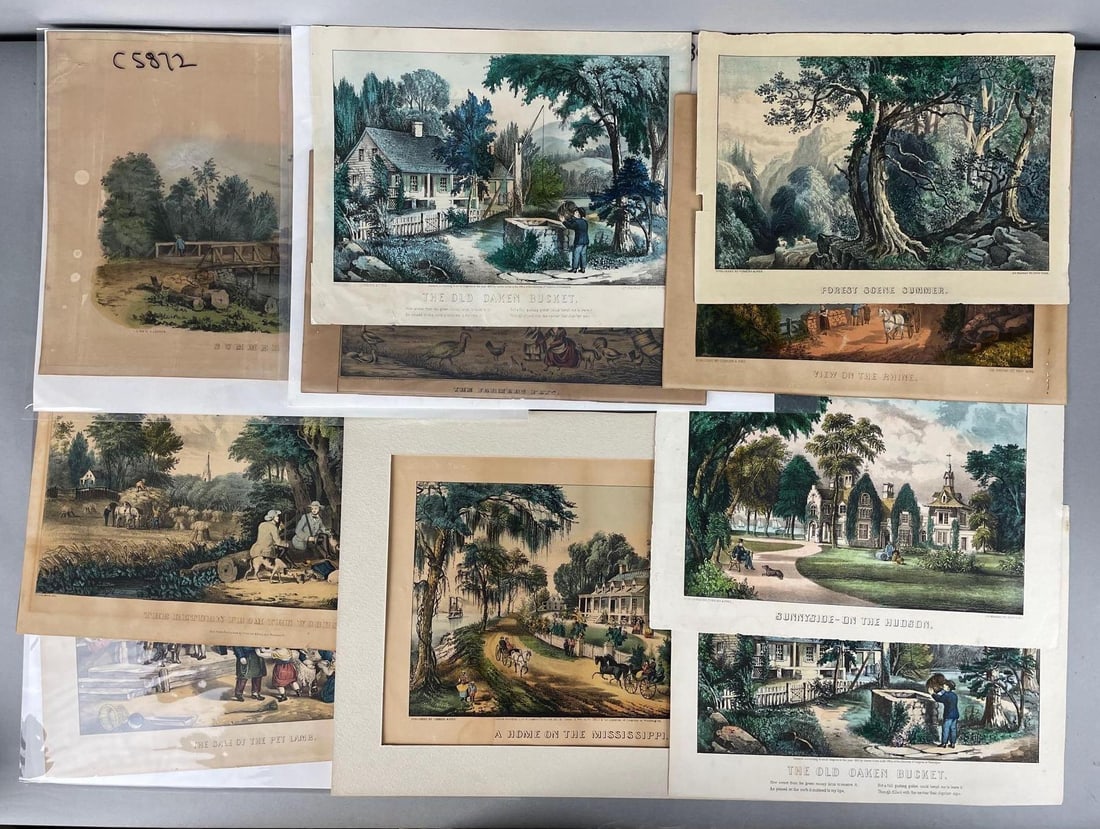 Group of Antique Currier and Ives Landscape Lithographs (1 of 4)