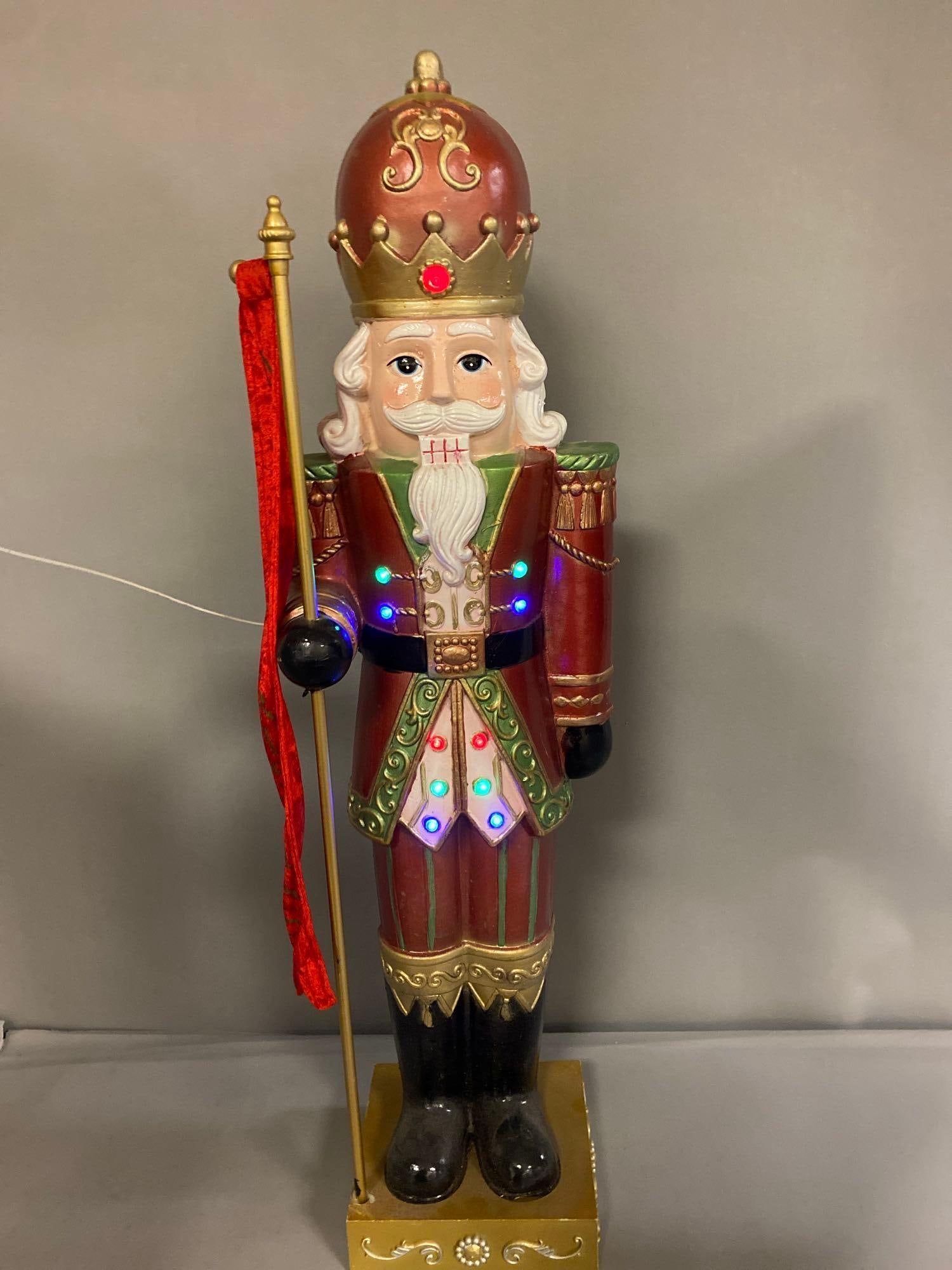 Holiday Light Up Blow Mold Nutcracker Statue - 2