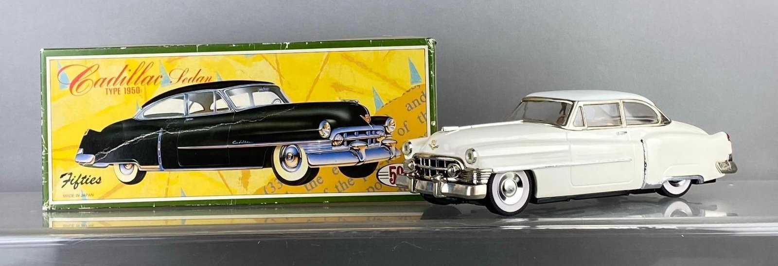 Vintage Japan Cadillac Sedan Friction 1:18 Scale Die Cast Vehicle: Like new in original box. Measures