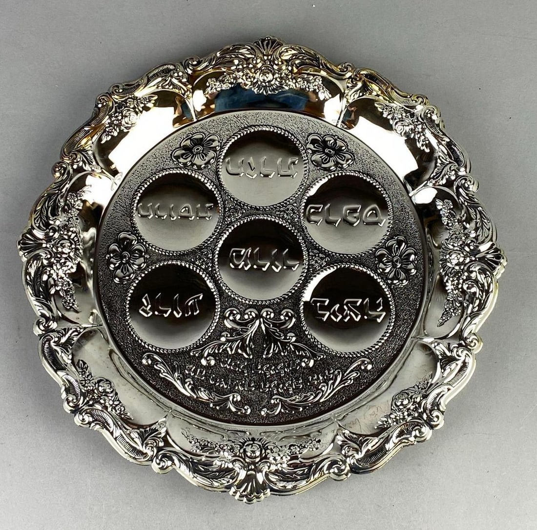 Vintage Karshi Traditional Silver Plated Passover Seder Plate (1 of 3)