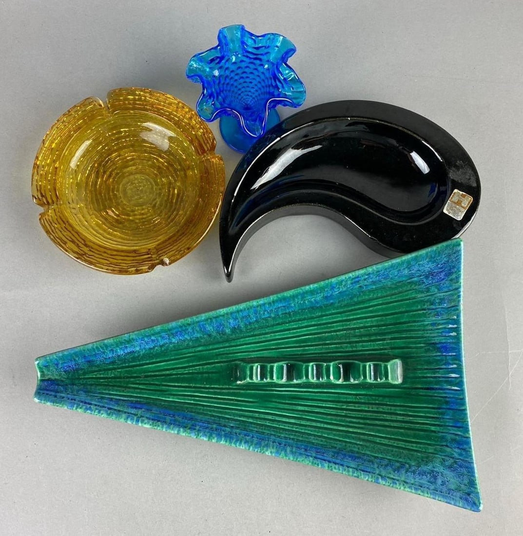 Group of Royal Haeger Astray and More: Small chips throughout largest measures 13 inches in length.