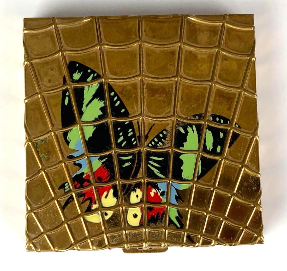 Vintage Volupte Butterfly Spiderweb Compact (1 of 3)