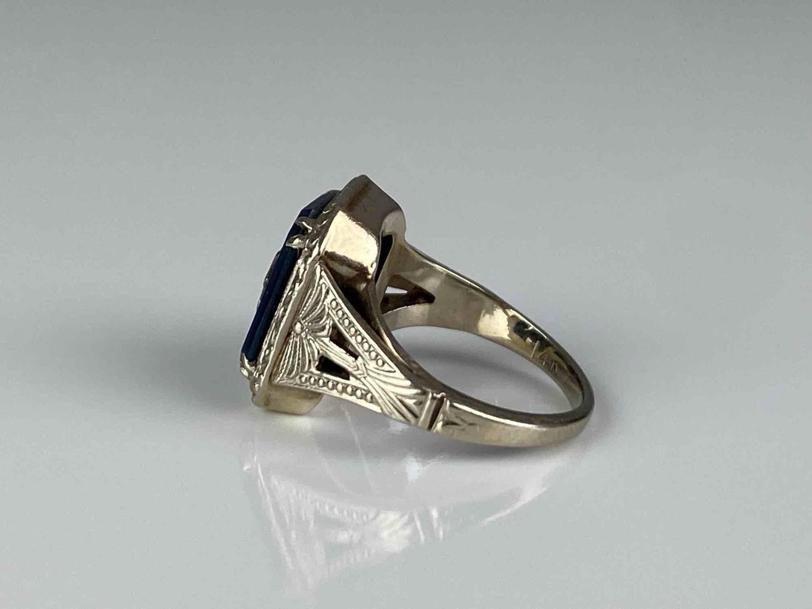 14K White Gold Masonic Ring - 2