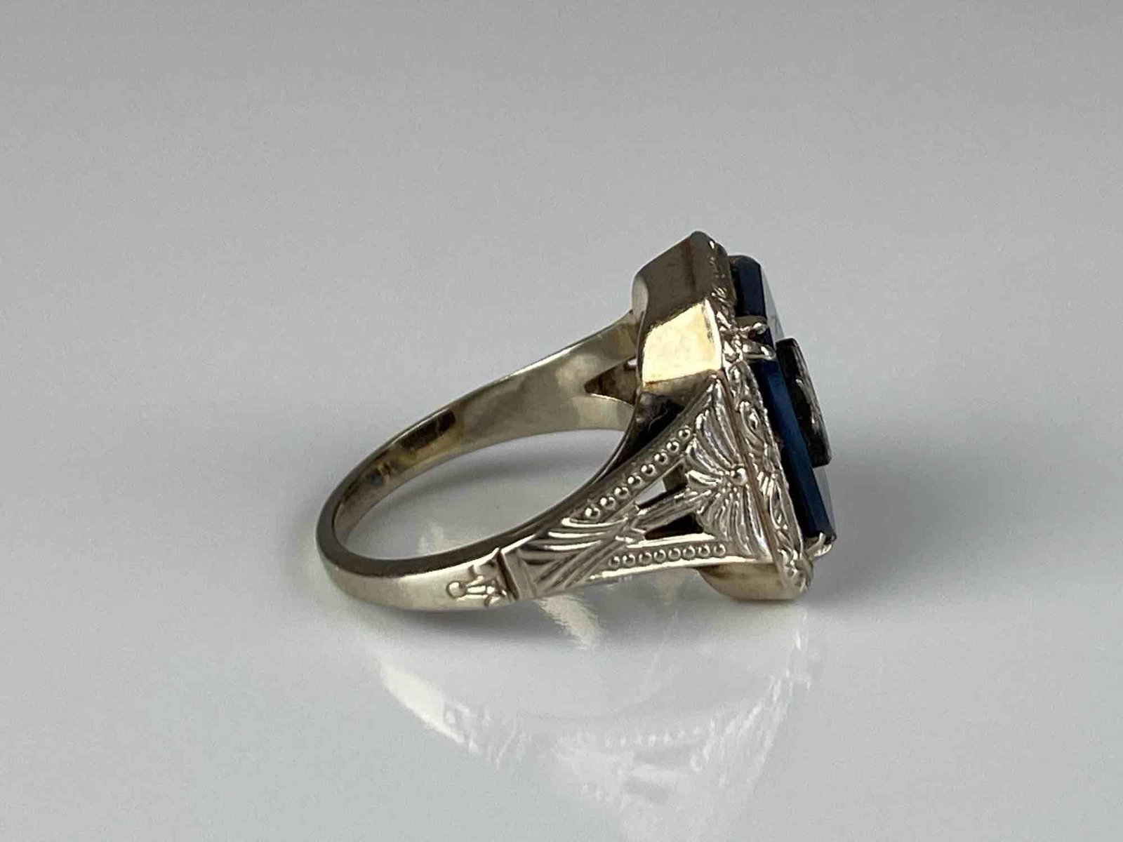 14K White Gold Masonic Ring - 4