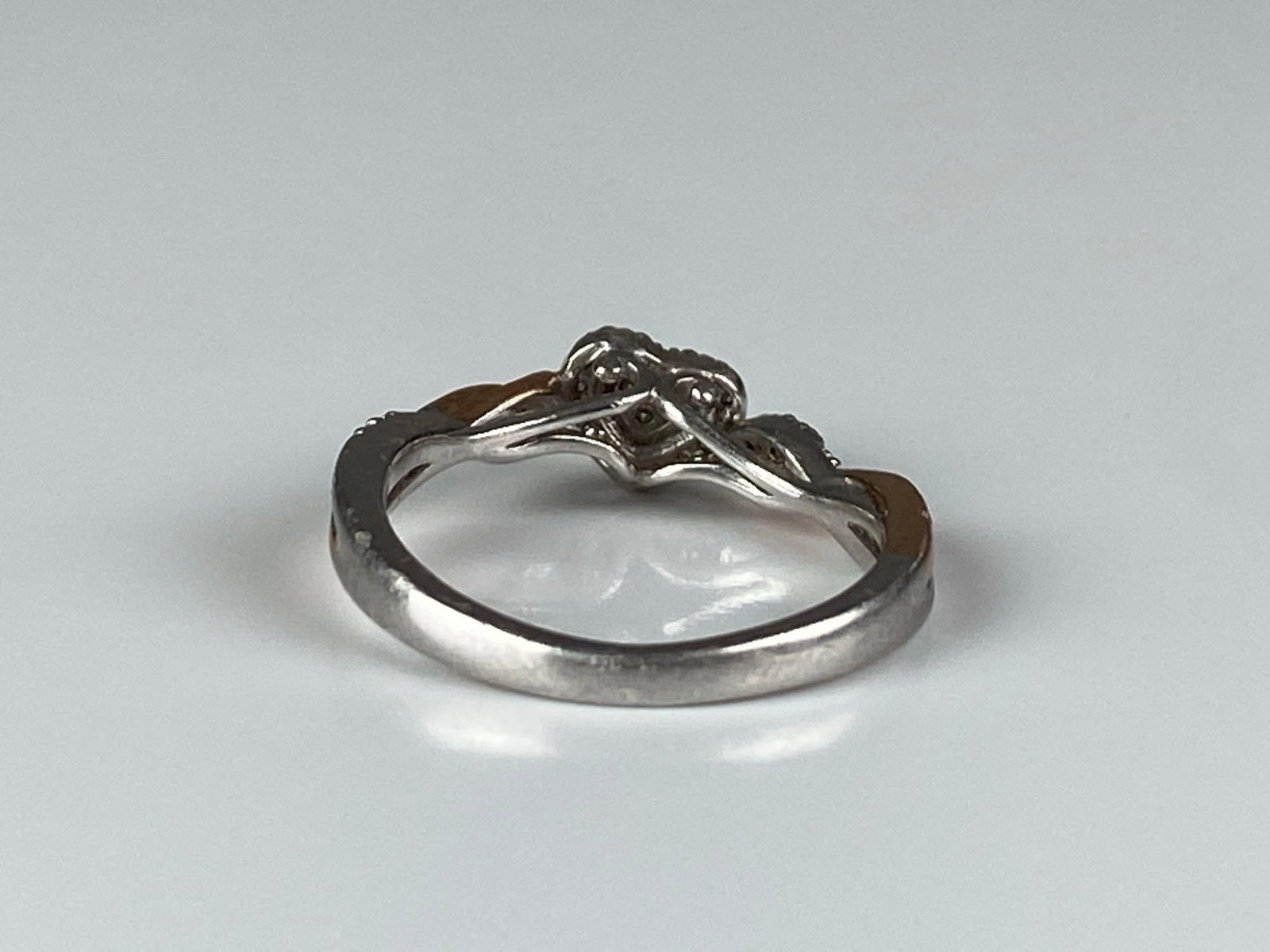 Sterling Silver Two-Tone Heart Diamond Ring - 3