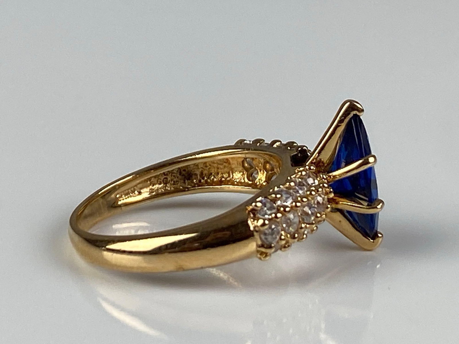 Gold Plated Sterling Silver CZ Ring - 4