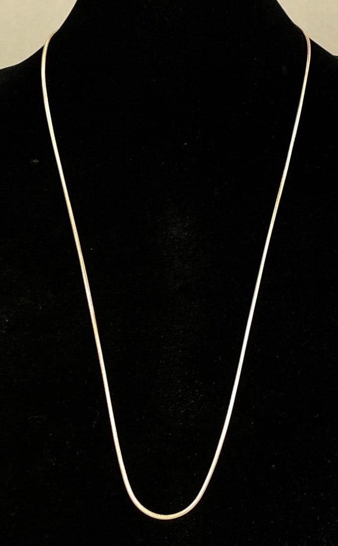 Italian Sterling Silver Snake Link Chain Necklace: Measures 30 inches in length