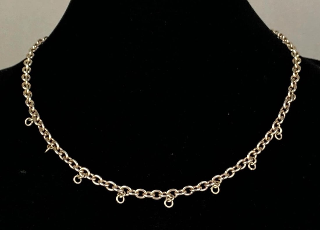 Milor Signed Italian Sterling Silver Chain Necklace: Measures 20 inches in length