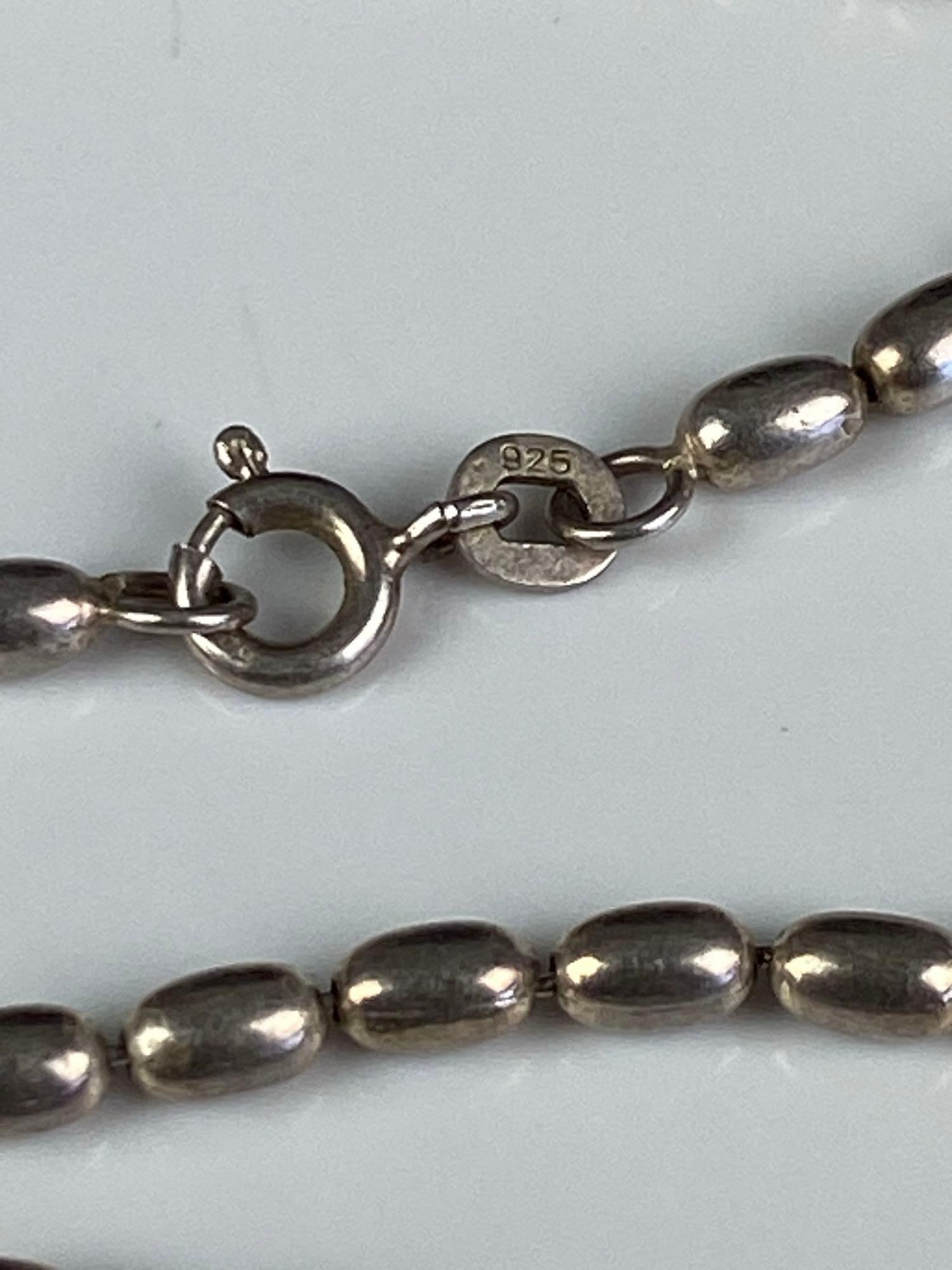 Sterling Silver Beaded Chain Necklace - 2