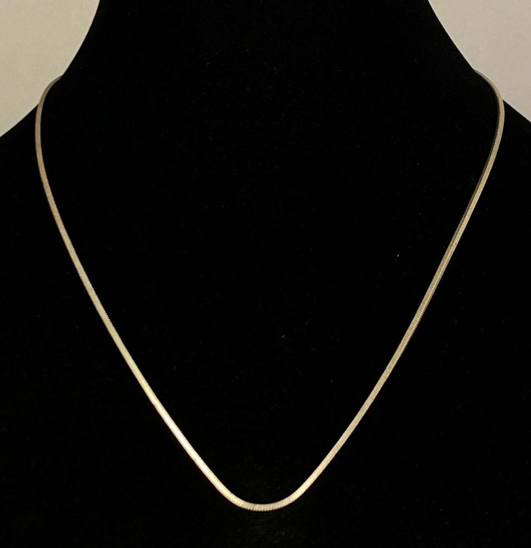 Prex Signed Italian Square Snake Chain Necklace: Measures 20 inches in length