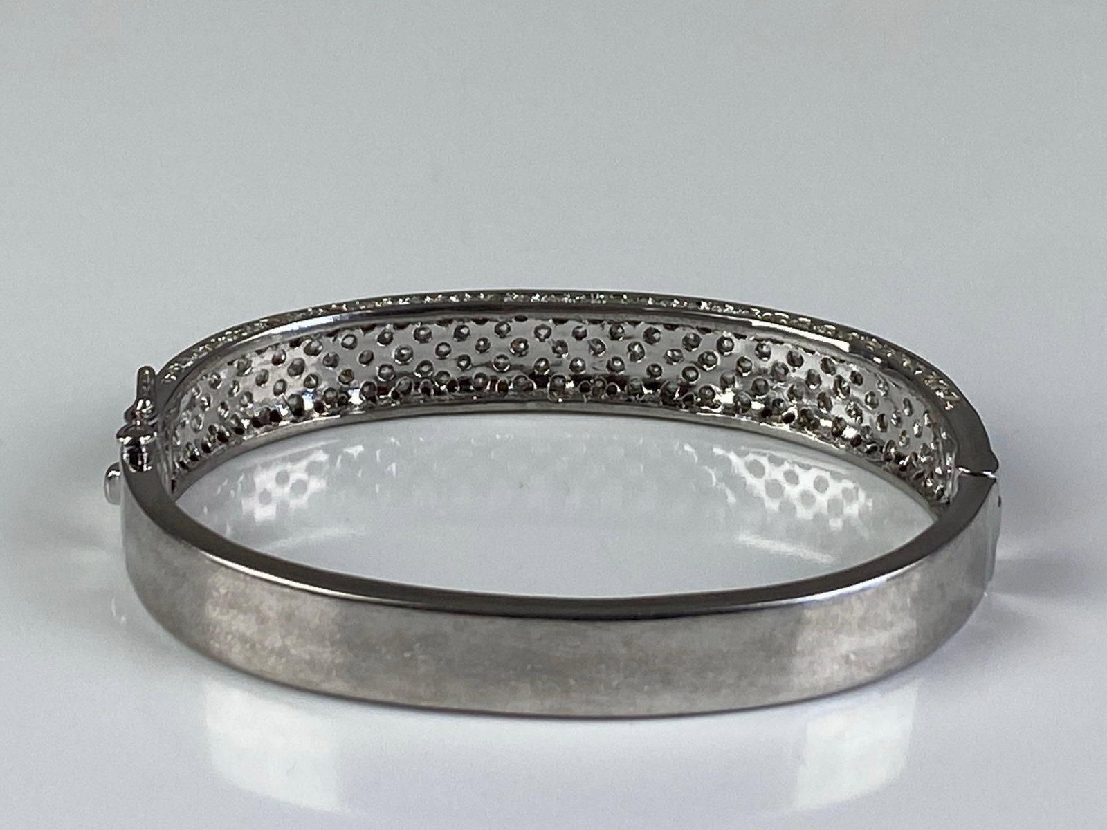 LL Signed Sterling Silver CZ Cuff Bracelet - 3