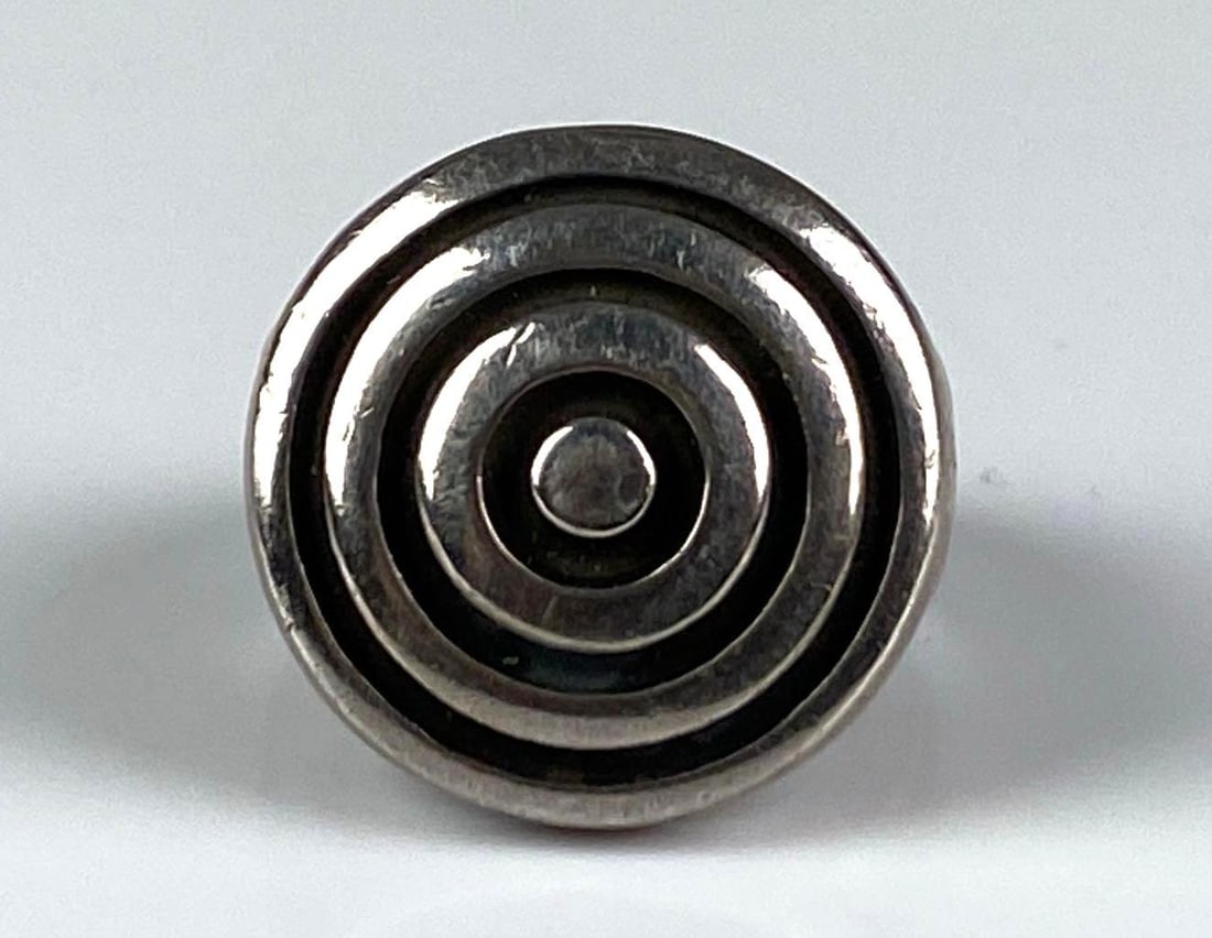 Jenks Signed Sterling Silver Target Ring