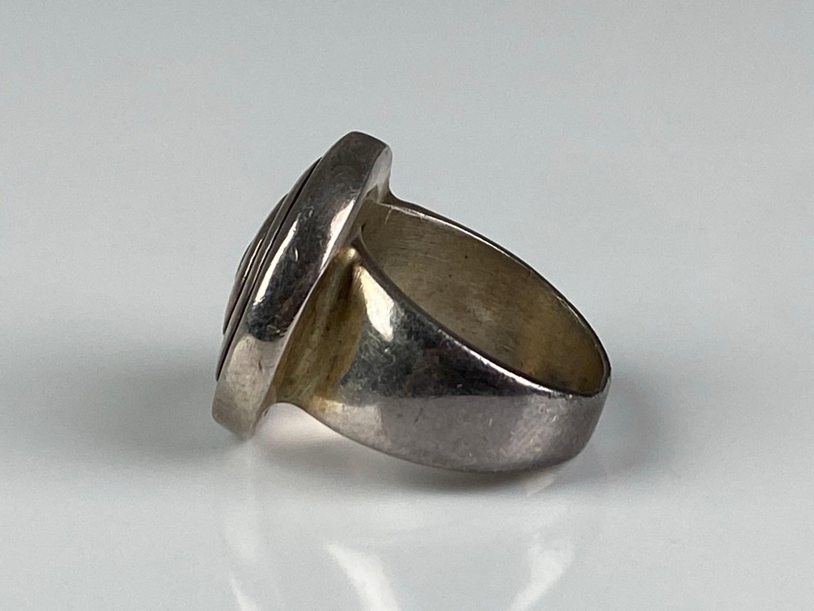 Jenks Signed Sterling Silver Target Ring - 2