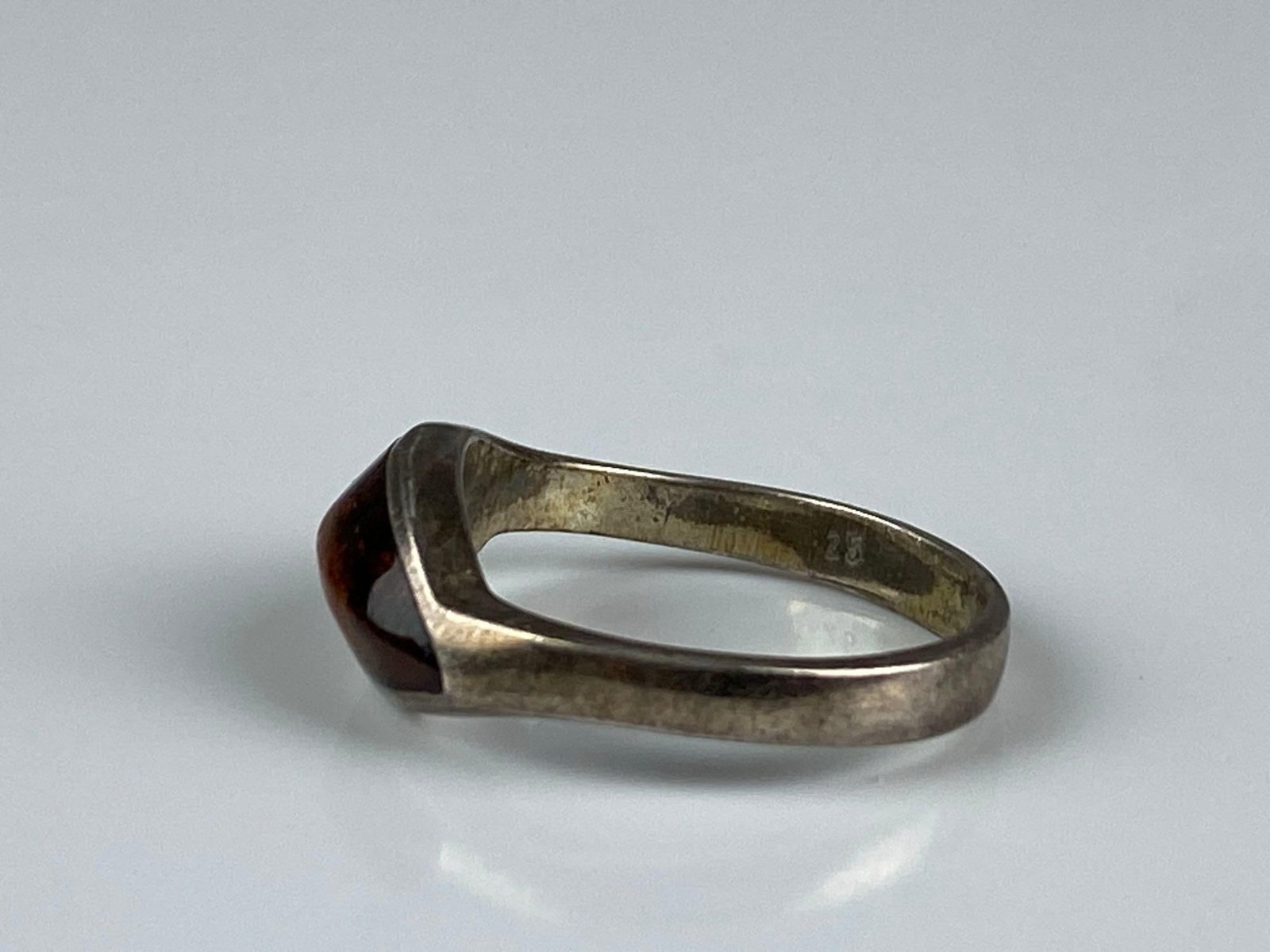 Sterling Silver Amber Ring - 2