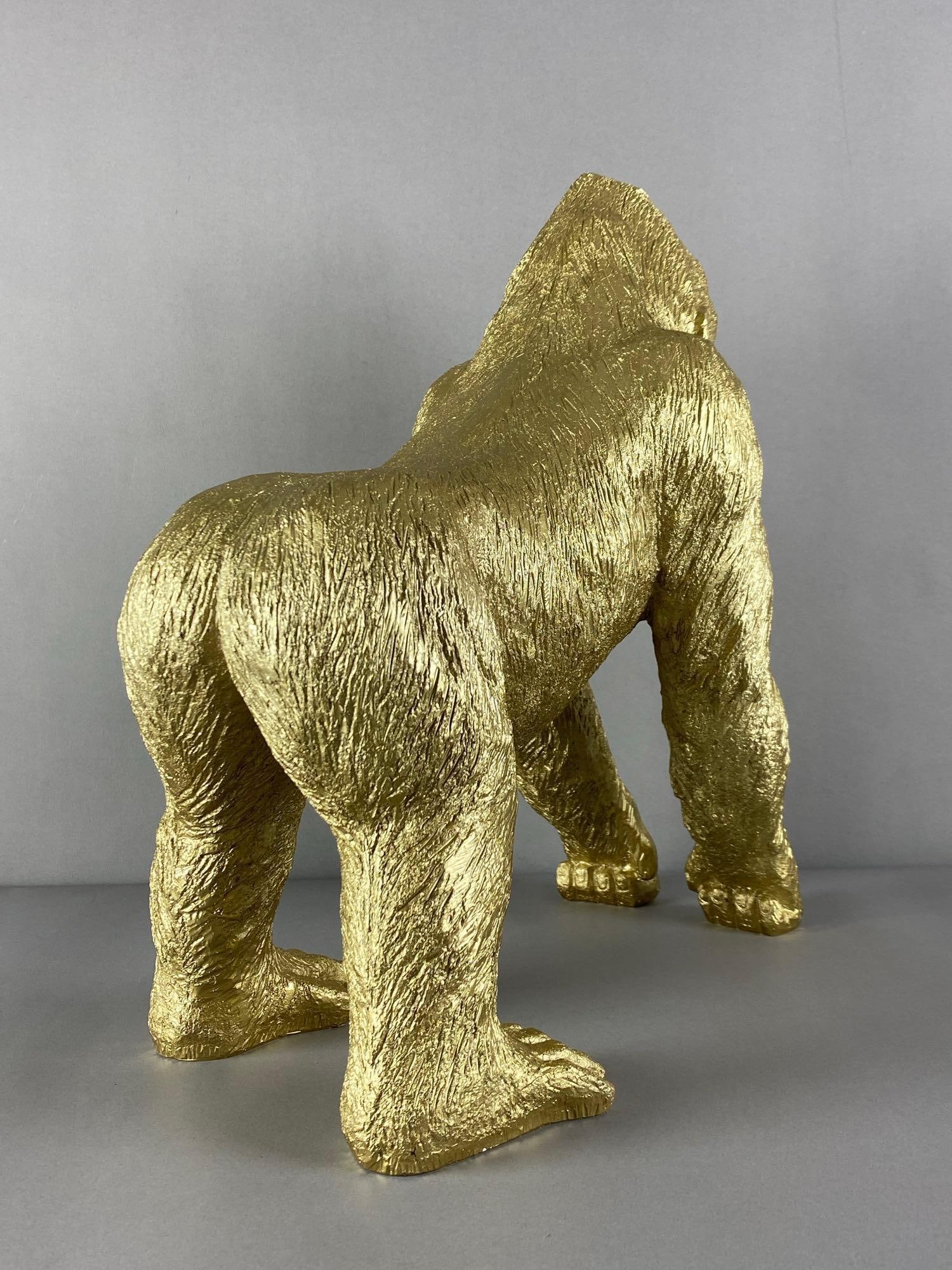 Gilt Resin Gorilla Statue - 2