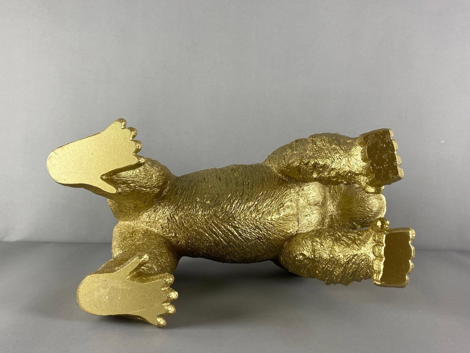 Gilt Resin Gorilla Statue - 3