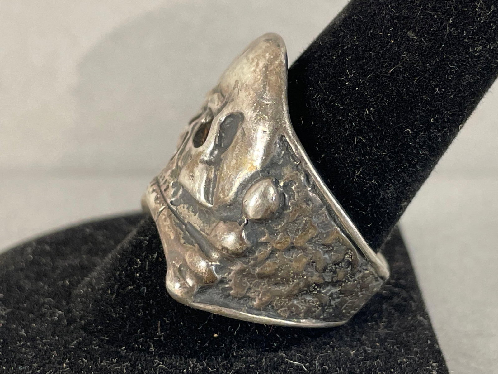 Sterling Silver Skull Biker Ring - 2