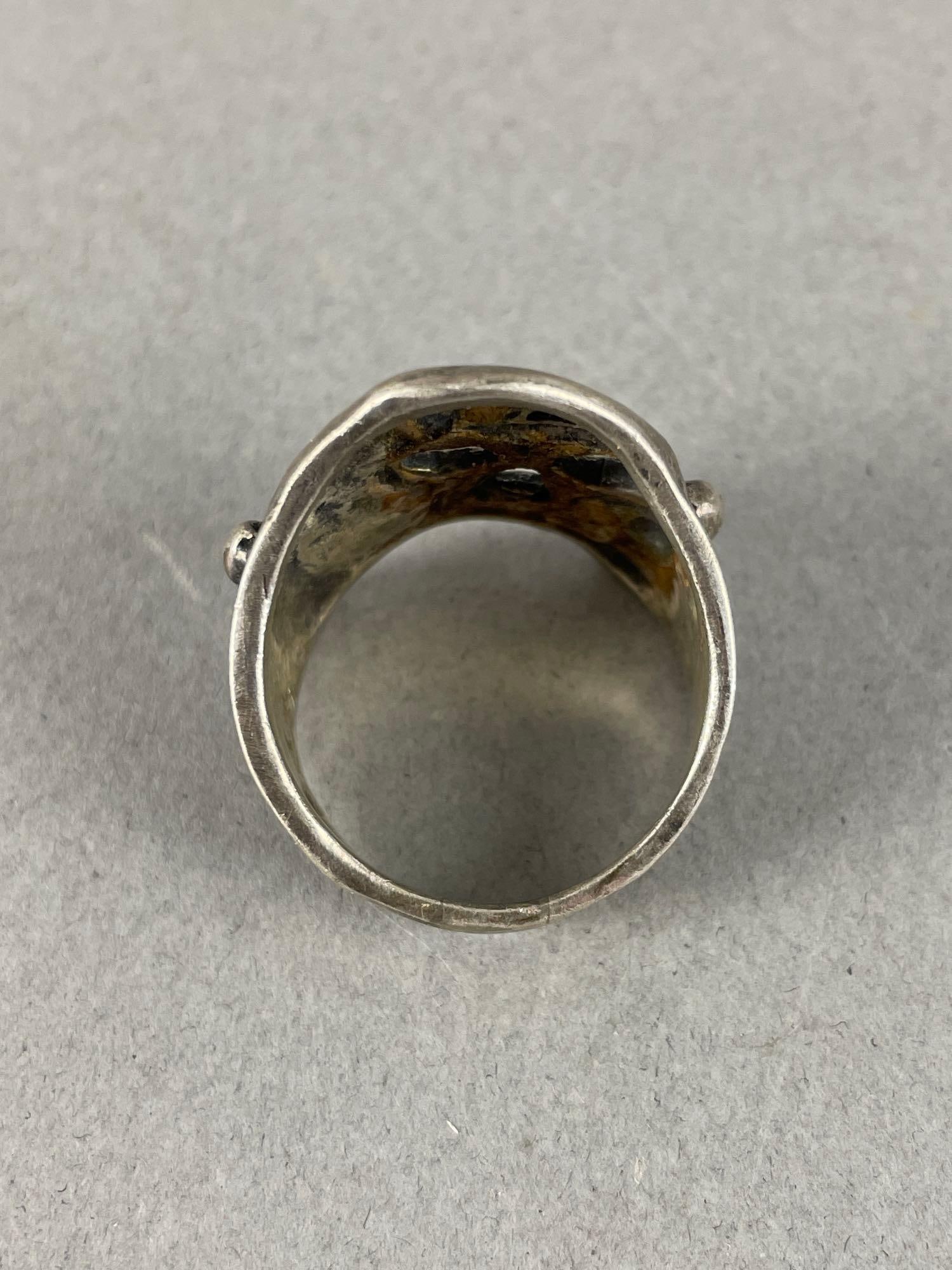 Sterling Silver Skull Biker Ring - 3