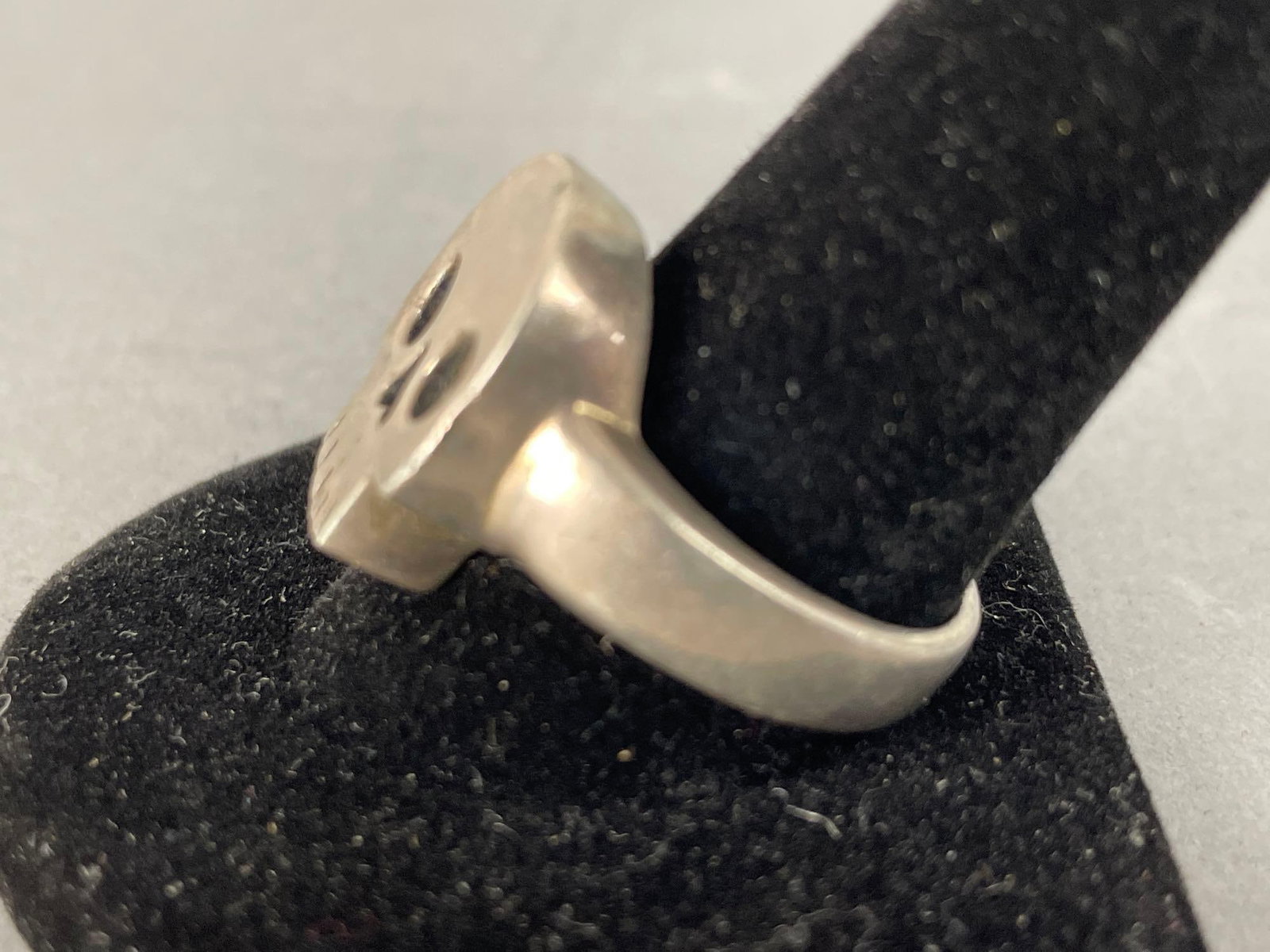 Sterling Silver Skull Biker Ring - 2