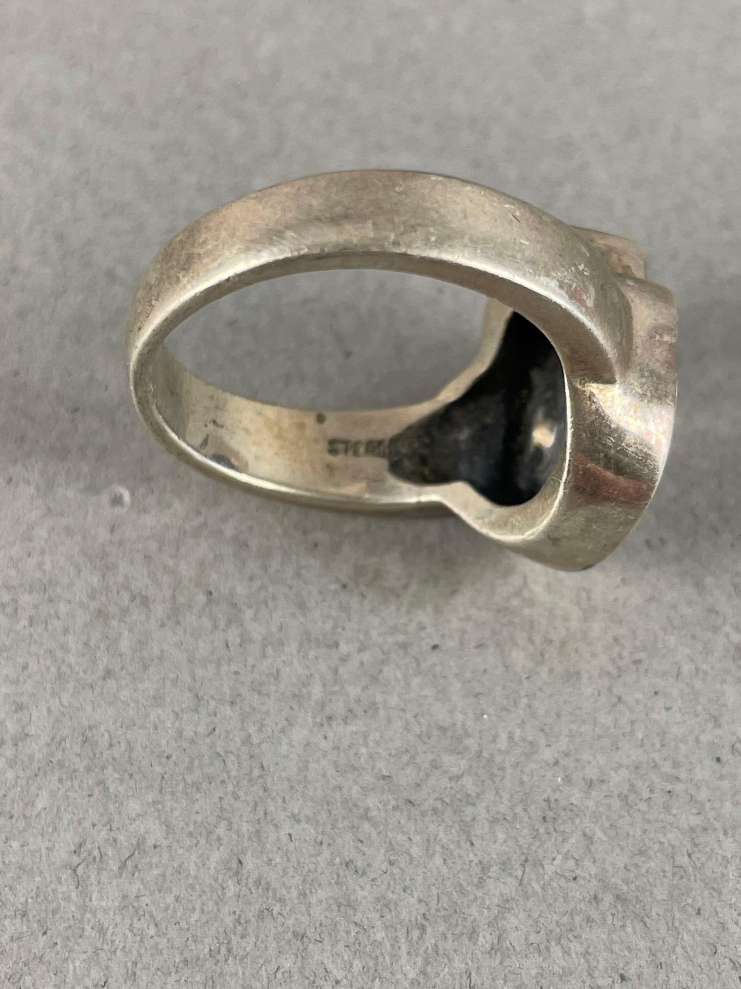 Sterling Silver Skull Biker Ring - 3
