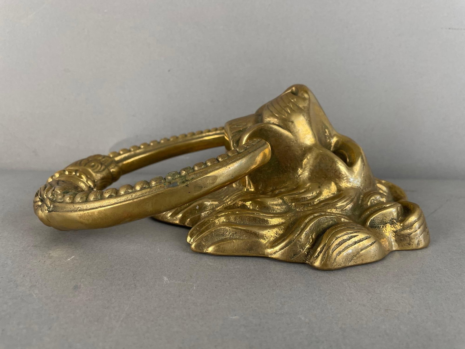 Brass Lion Head Door Knocker - 2
