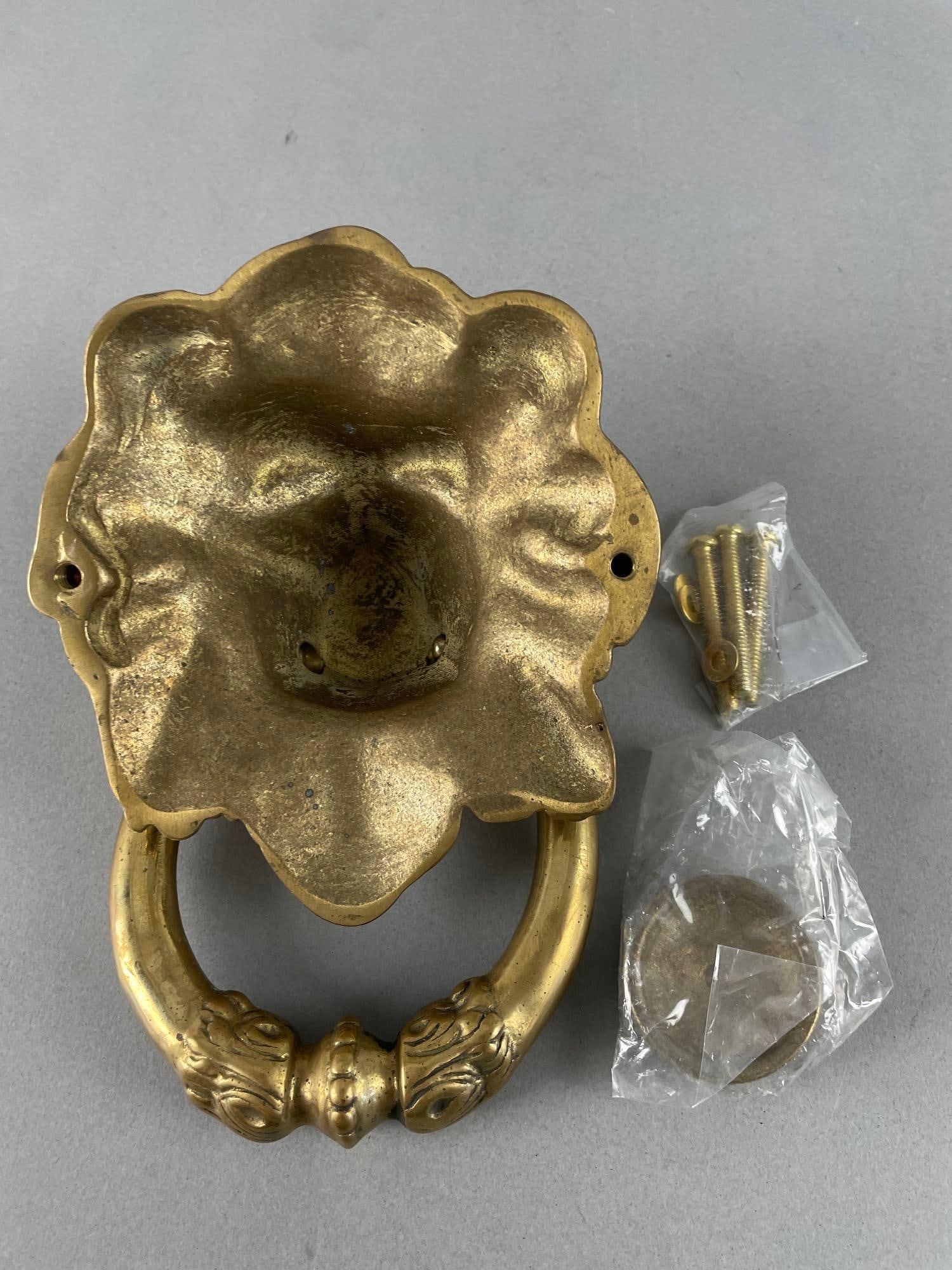 Brass Lion Head Door Knocker - 3