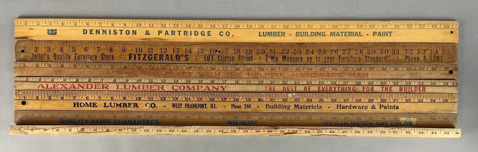 Group of Wood Advertising Yardsticks (1 of 2)