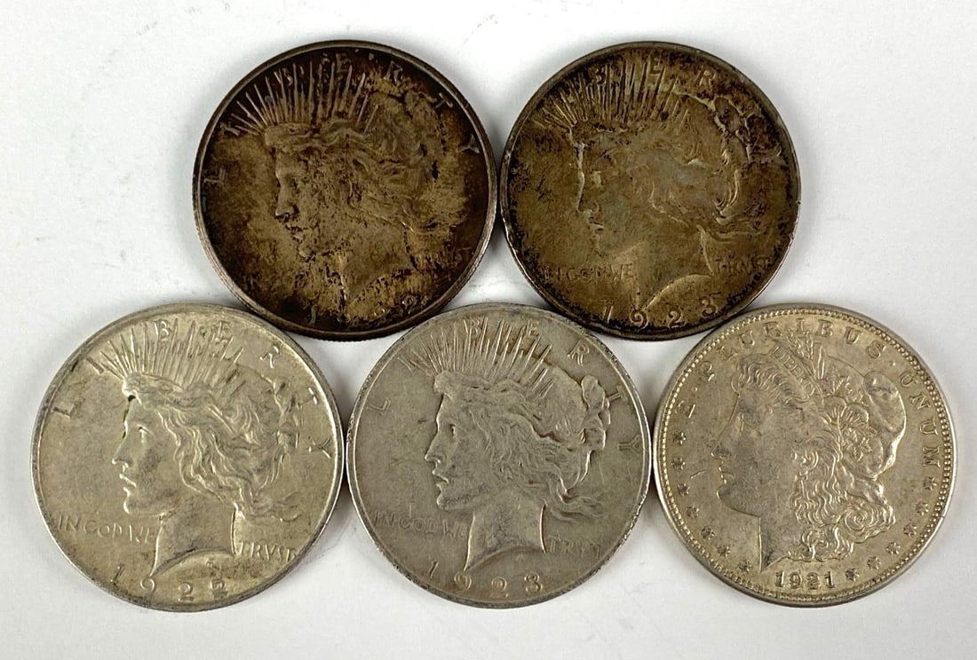 Group of 5 1920s Silver Dollars (1 of 2)