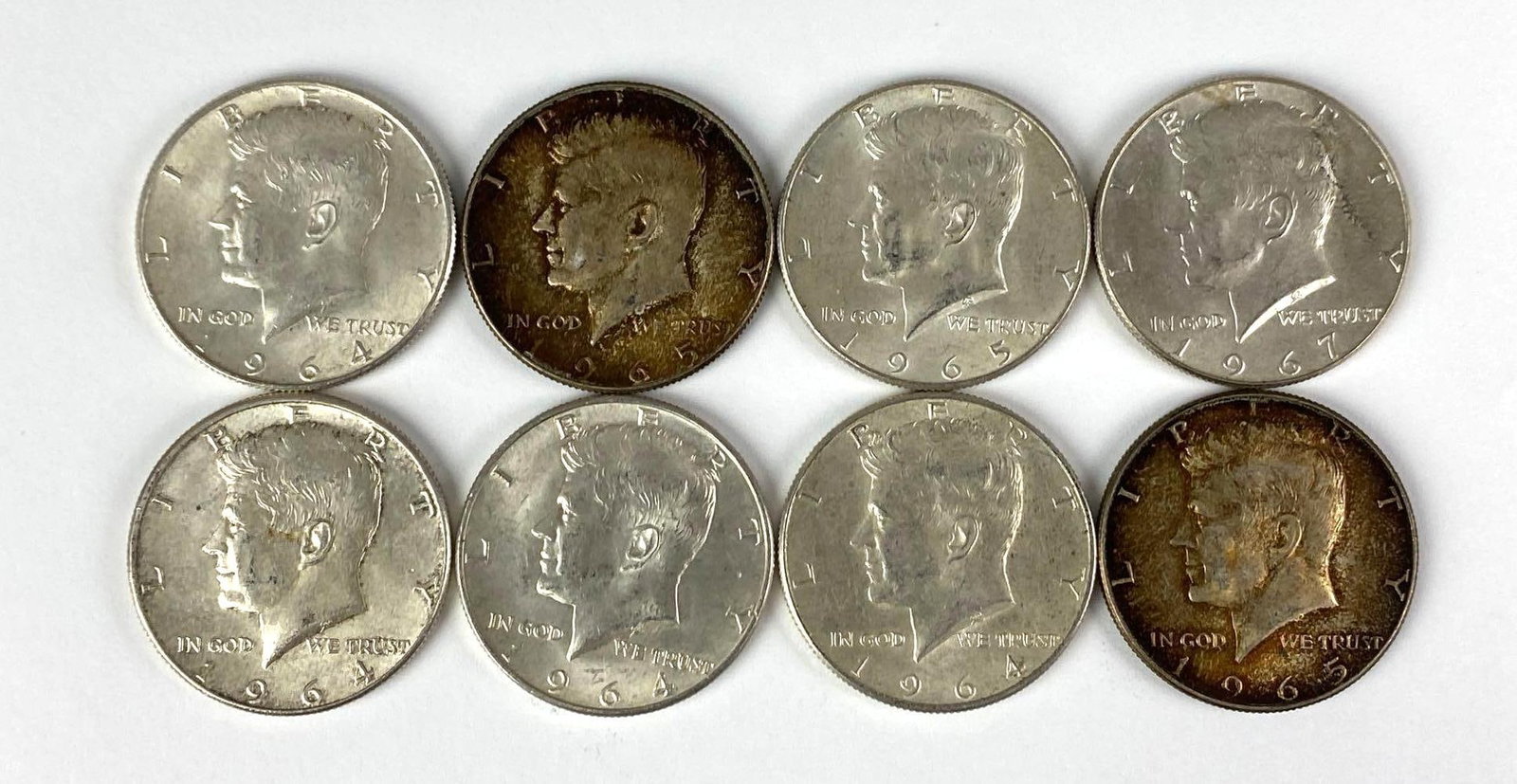 Group of 8 1960s Kennedy Silver Half Dollars (1 of 3)