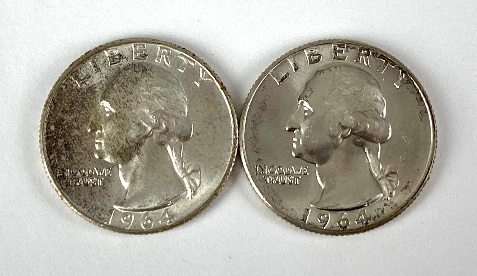 Group of 2 1964 Washington Silver Quarters (1 of 2)