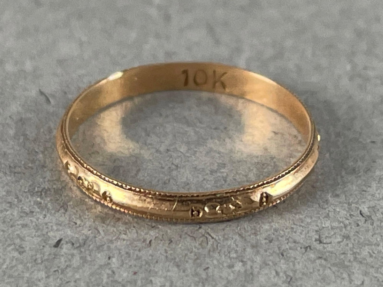 10K Gold Engraved Baby Ring: Size 1/2, 0.3 grams