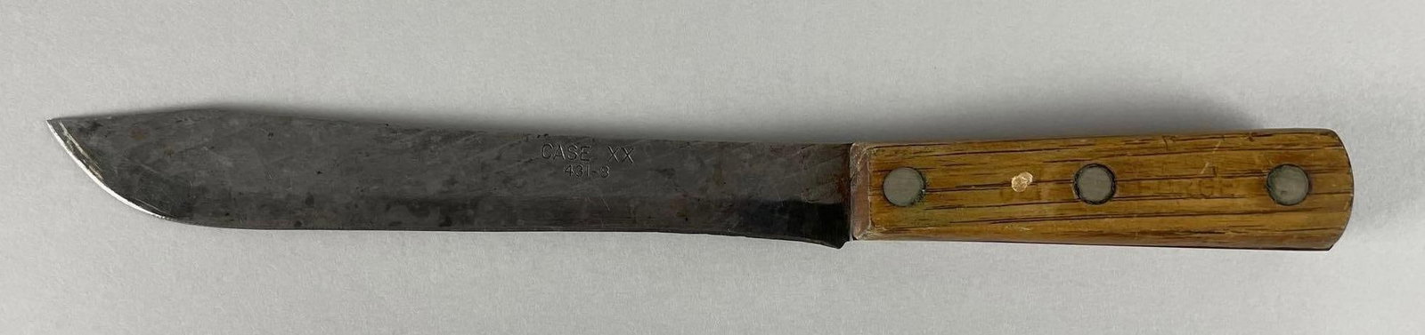 Vintage Case XX 431-8 Butcher Knife: Measures 12 1/2", 7 3/4" blade
