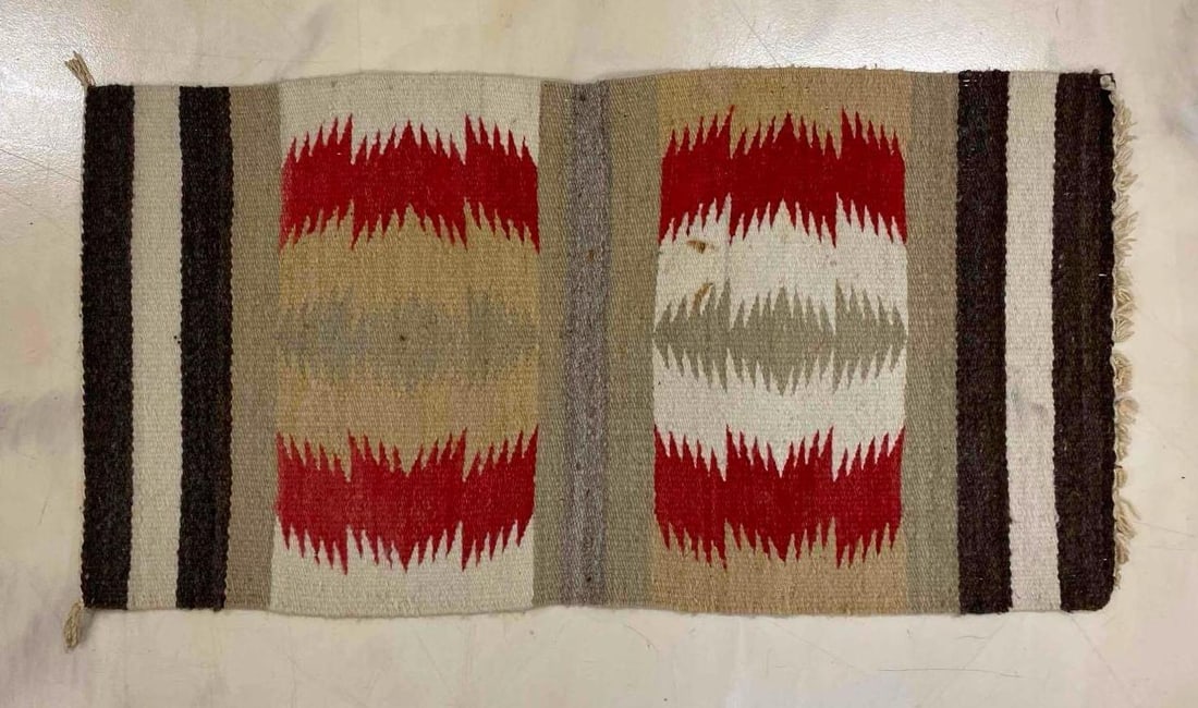 Vintage Navajo Eye Dazzler Saddle Blanket Rug (1 of 2)