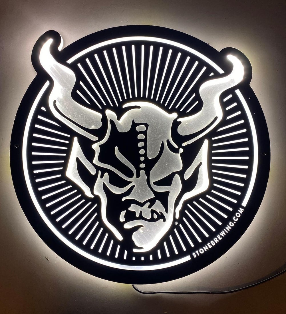 Stone Brewing Light Up Beer Display Sign (1 of 2)