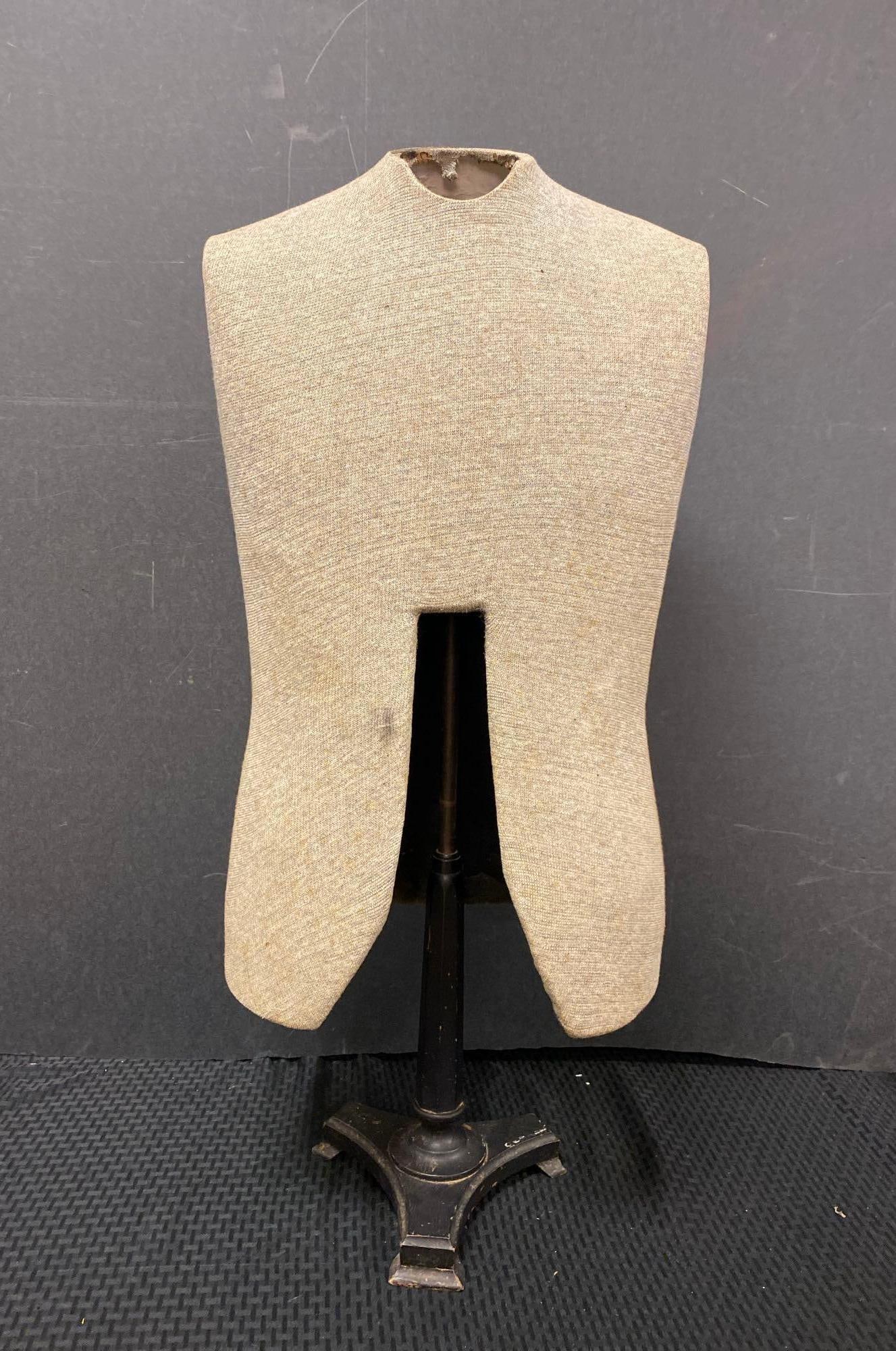 Vintage Adjustable Height Mannequin: Body measures L 28 x W 16 inches.
