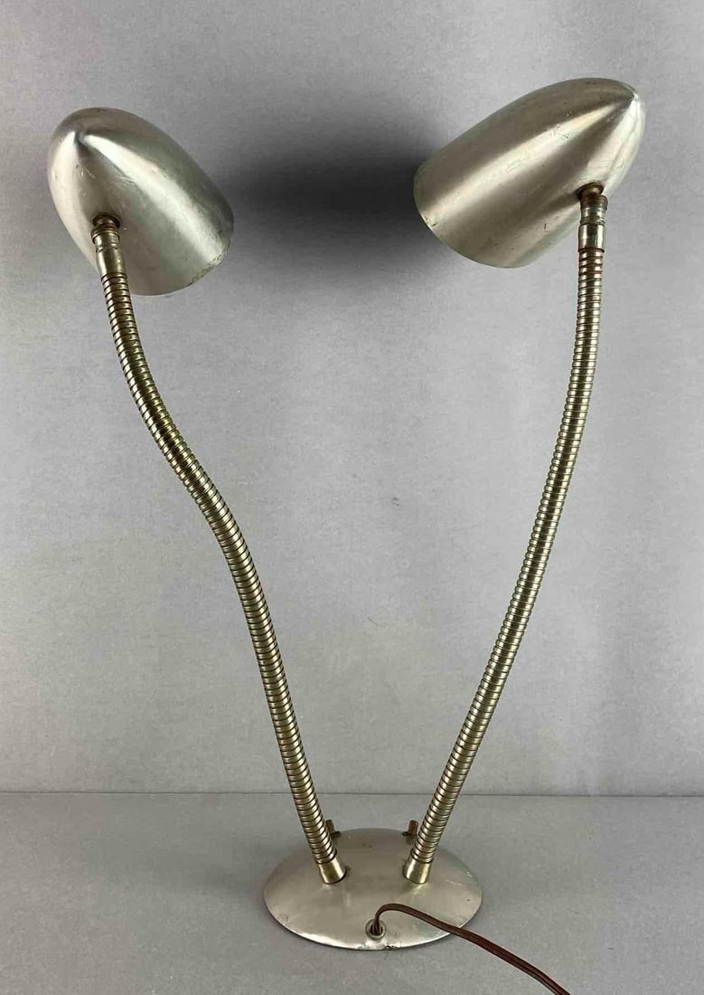 Mid Century Modern 2 Light Gooseneck Lamp (1 of 4)