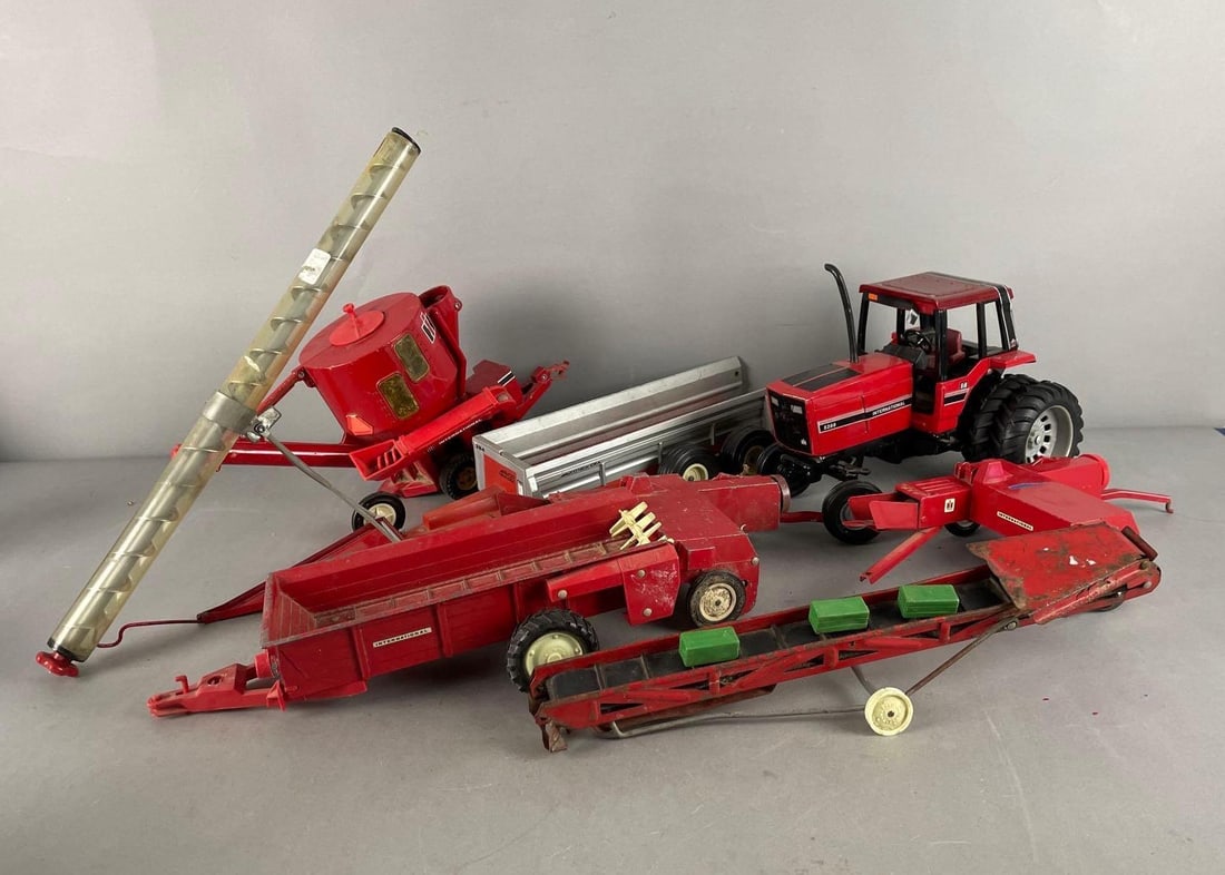 Group of Pressed Steel International Harvester Toy Farm Equipment (1 of 3)