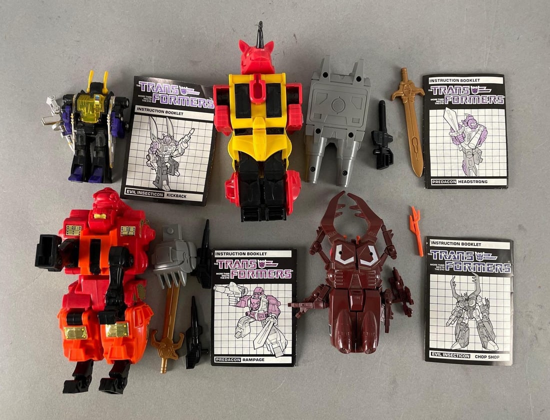 Group of Hasbro Transformers Toys: Includes headstrong, chop shop, kickback, rampage