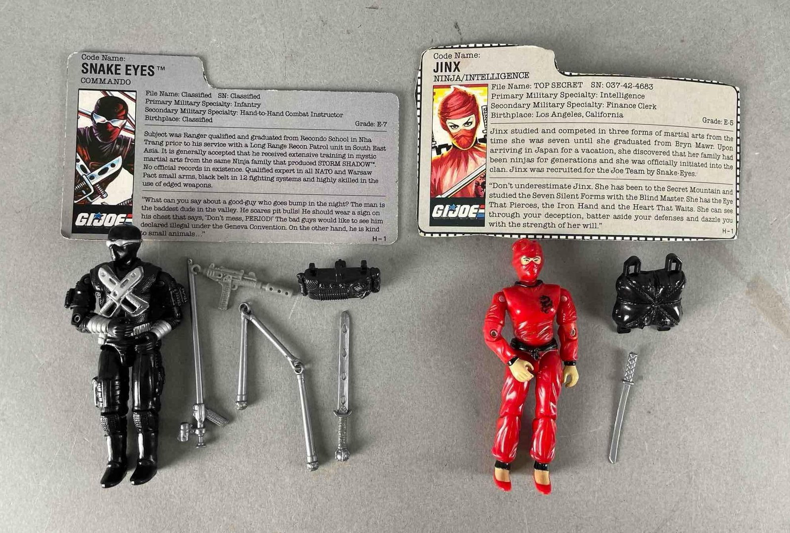 Group of 2 1980s G.I. Joe Action Figures with File Cards (1 of 3)