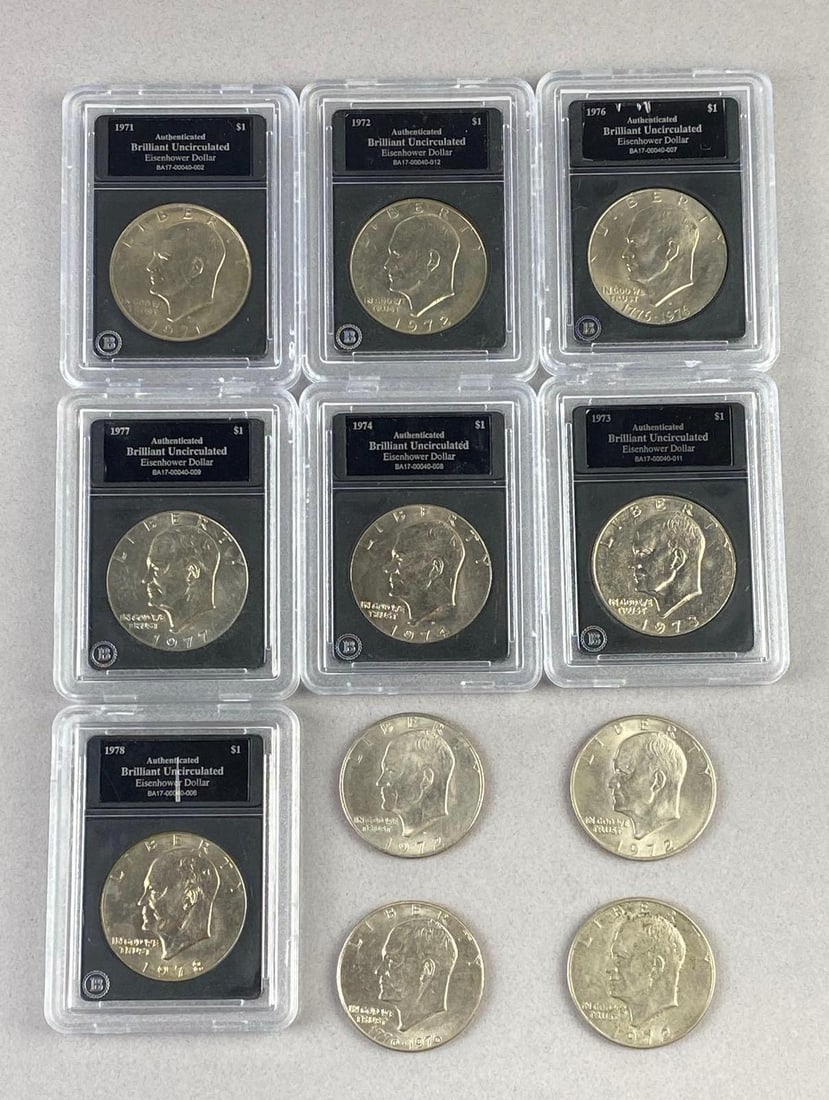 Group of 11 US Eisenhower Clad Dollar Bradford Exchange Certified and More (1 of 2)