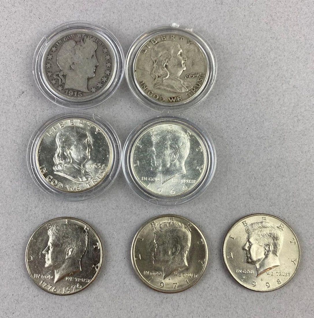 Group of 7 US Sliver Half Dollars and More (1 of 2)
