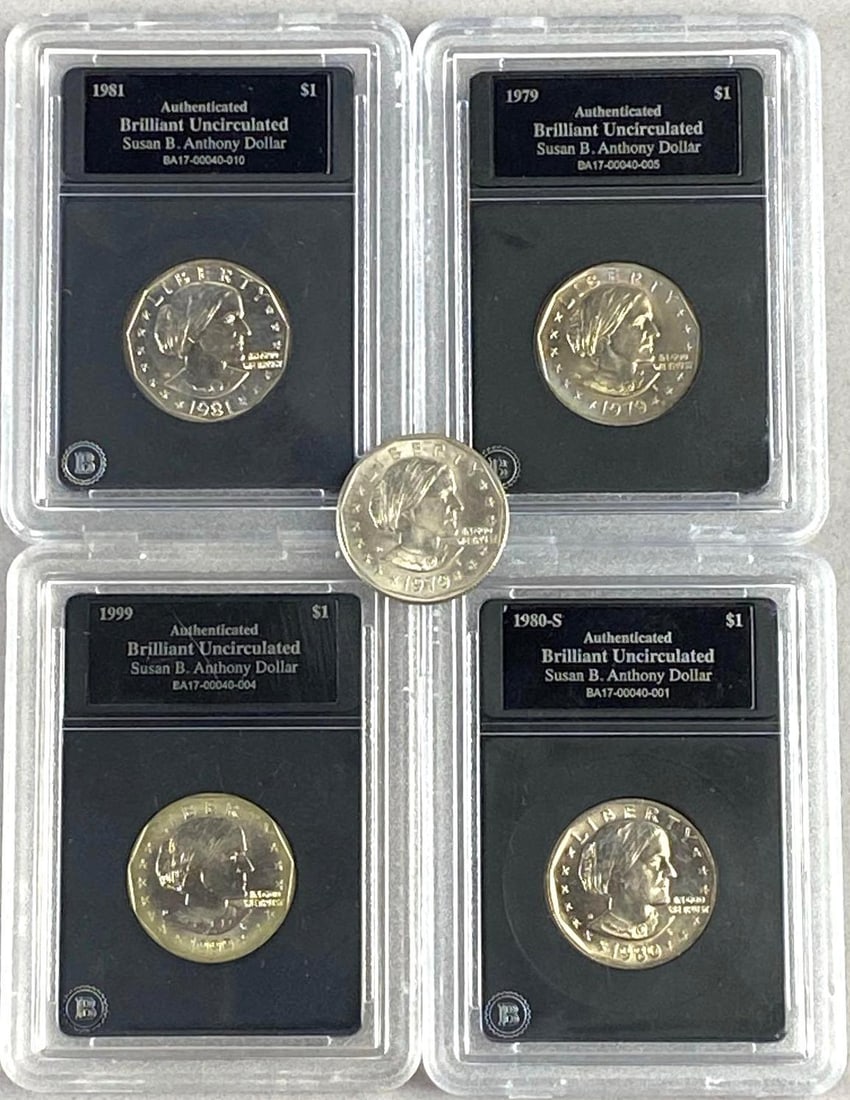 Group of 5 US Susan B. Anthony Dollars Bradford Exchange Certified and More (1 of 2)
