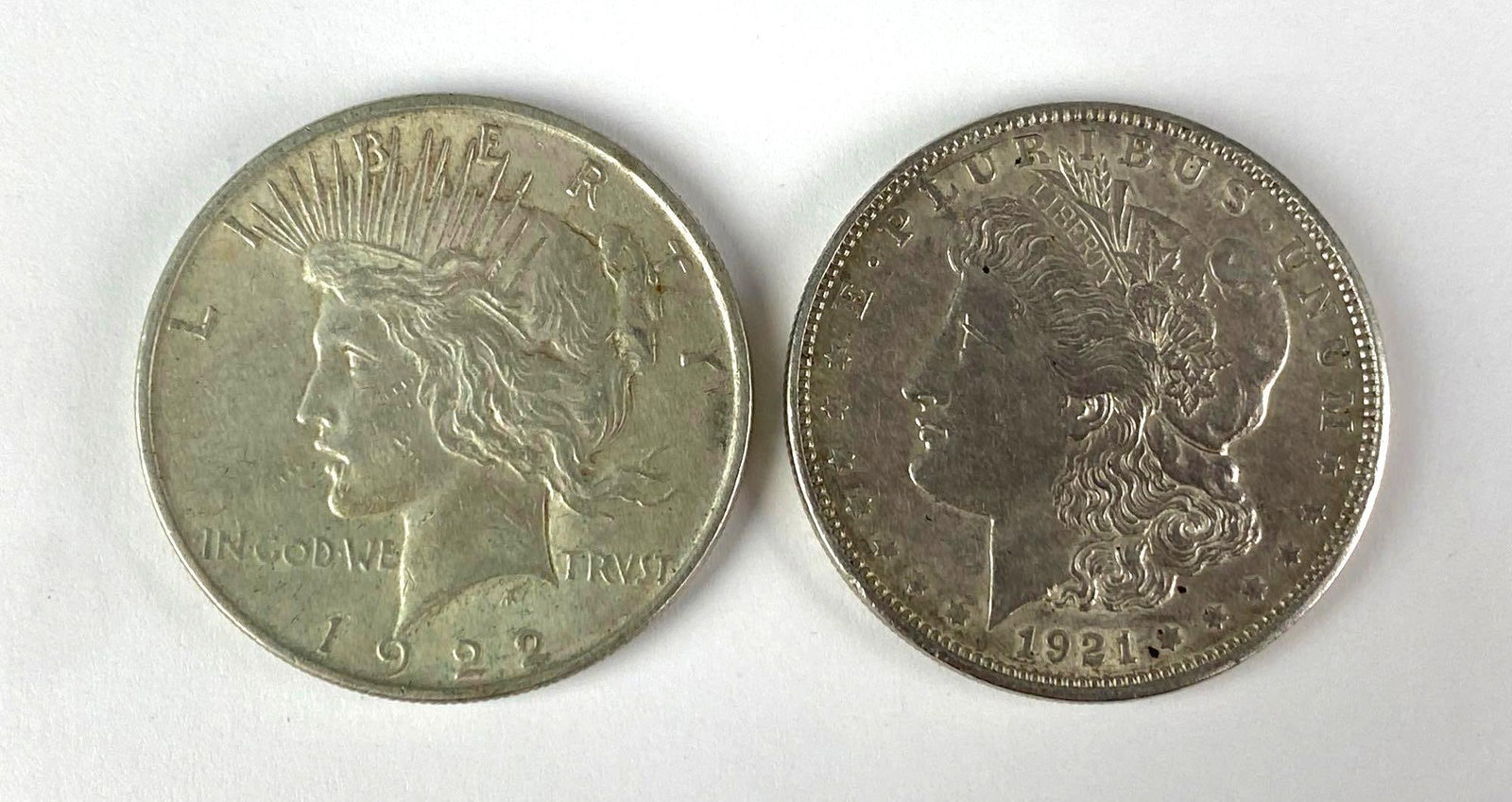 Group of 2 1921/1922 Silver Dollars (1 of 2)